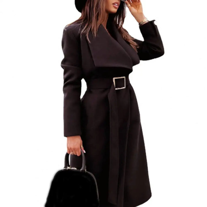 Samina | Dikke strakke chique dames winterjas-Zomer Jassen-Calora-Zwart-S-Calora