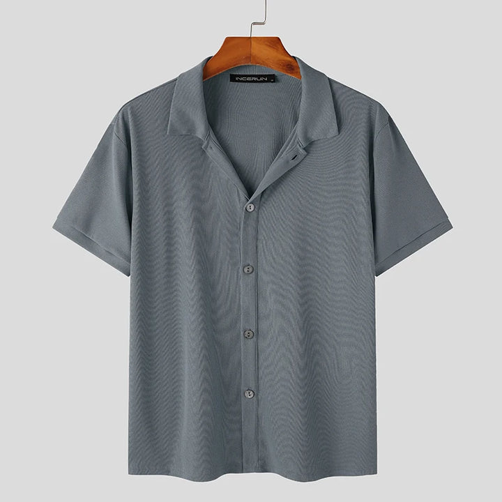 Sartoriale | Luxe Casual Overhemd - Korte Mouwen-Overhemden-Calora-Blauw-S-Calora