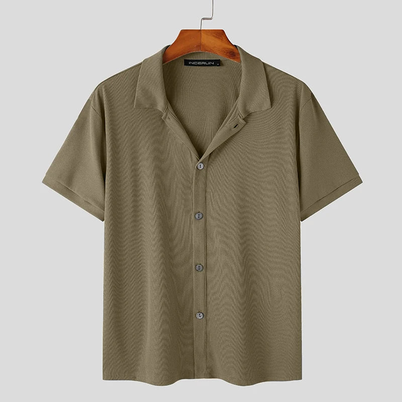 Sartoriale | Luxe Casual Overhemd - Korte Mouwen-Overhemden-Calora-Groen-S-Calora