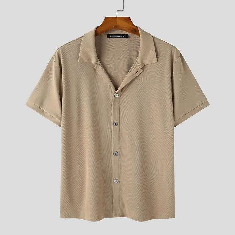 Sartoriale | Luxe Casual Overhemd - Korte Mouwen-Overhemden-Calora-Khaki-S-Calora