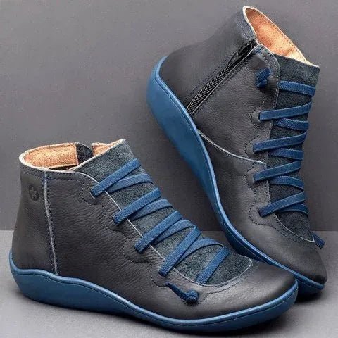 Saufeia | Leren Enkel Laarzen-Laarzen-Calora-Blauw-34-Calora
