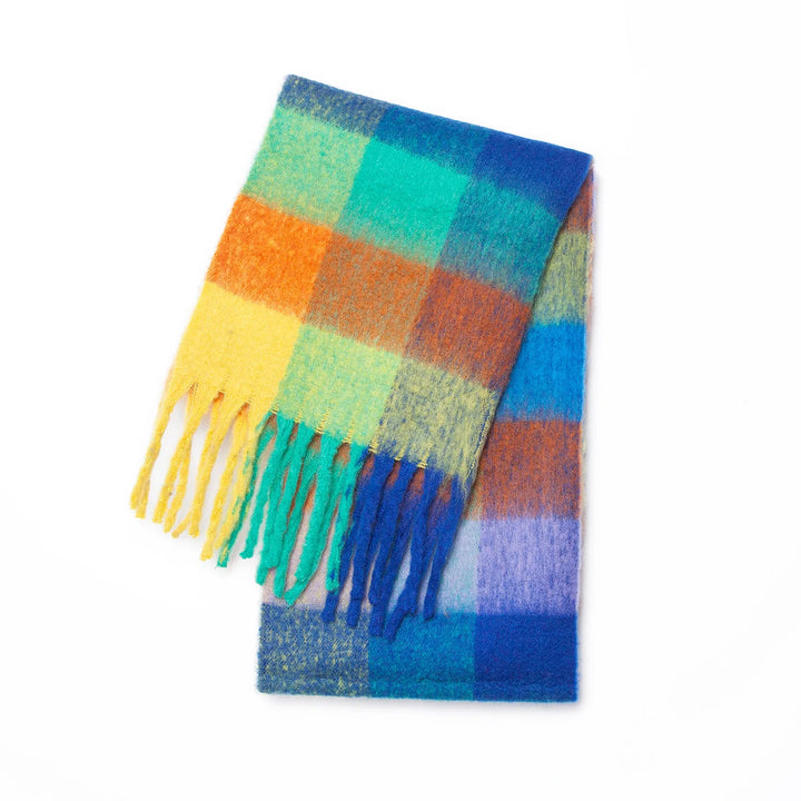 Scarvello | Dikke Warme Kasjmier Regenboog Sjaal-Handtassen-Calora-Regenboog-38x230cm-Calora