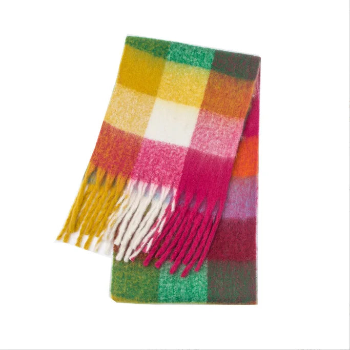 Scarvello | Dikke Warme Kasjmier Regenboog Sjaal-Handtassen-Calora-Regenboog-38x230cm-Calora