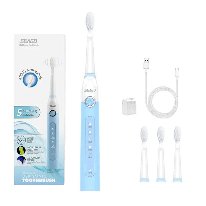 Seago | Oplaadbare Elektrische LED Tandenborstel-Elektronica/Gadgets-Calora-Blauw-Calora