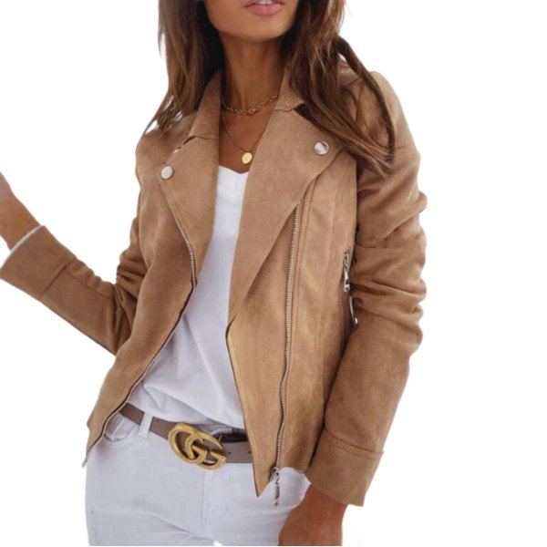 Selara | Chique Suede Jas-Zomer Jassen-Calora-Beige-S-Calora