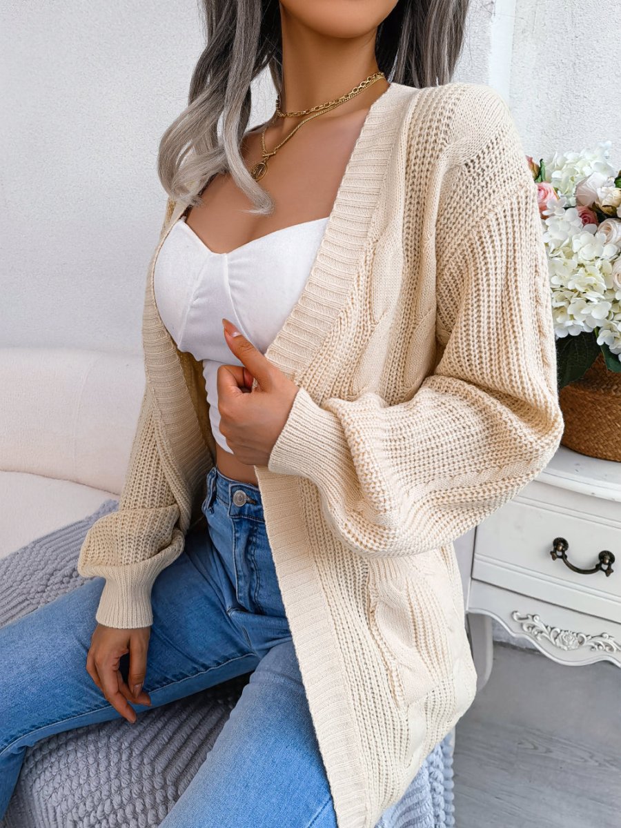 Selena | Chique Gebreid Dames Vest-Blazers & Vesten-Calora-Beige-S-Calora