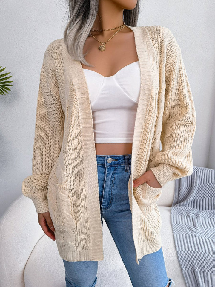 Selena | Chique Gebreid Dames Vest-Blazers & Vesten-Calora-Beige-S-Calora