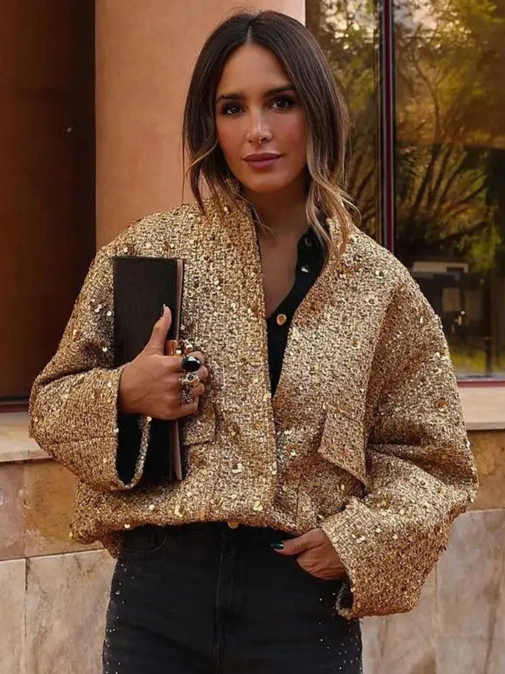 Sera | Chique Bomber Jas-Zomer Jassen-Calora-Goud-XS-Calora