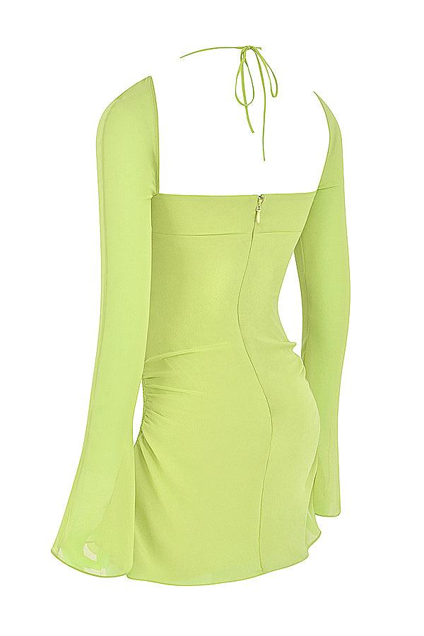 Serena | Halter mini jurk van chiffon met elegante uitsnijding-Feest Jurken-Calora-Wit-XS-Calora