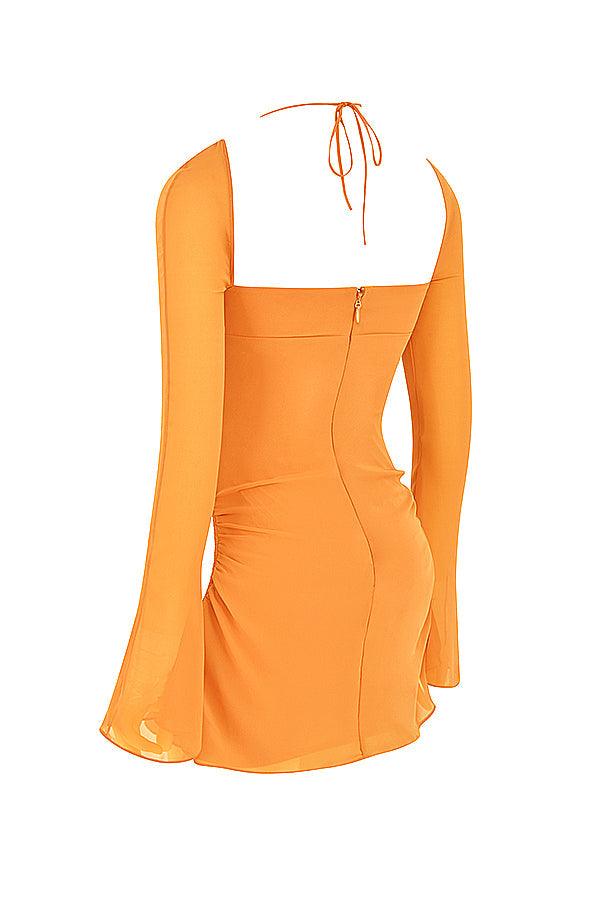 Serena | Halter mini jurk van chiffon met elegante uitsnijding-Feest Jurken-Calora-Wit-XS-Calora