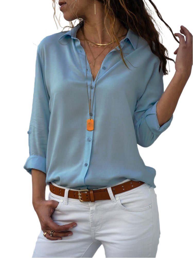 Servilia | Casual Overhemd-Overhemden-Calora-Lichtblauw-S-Calora