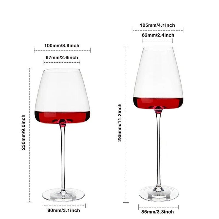 CALORA_ Sets van 4 en 6 Handgemaakte Kristallen Wijn- en Champagneglazen