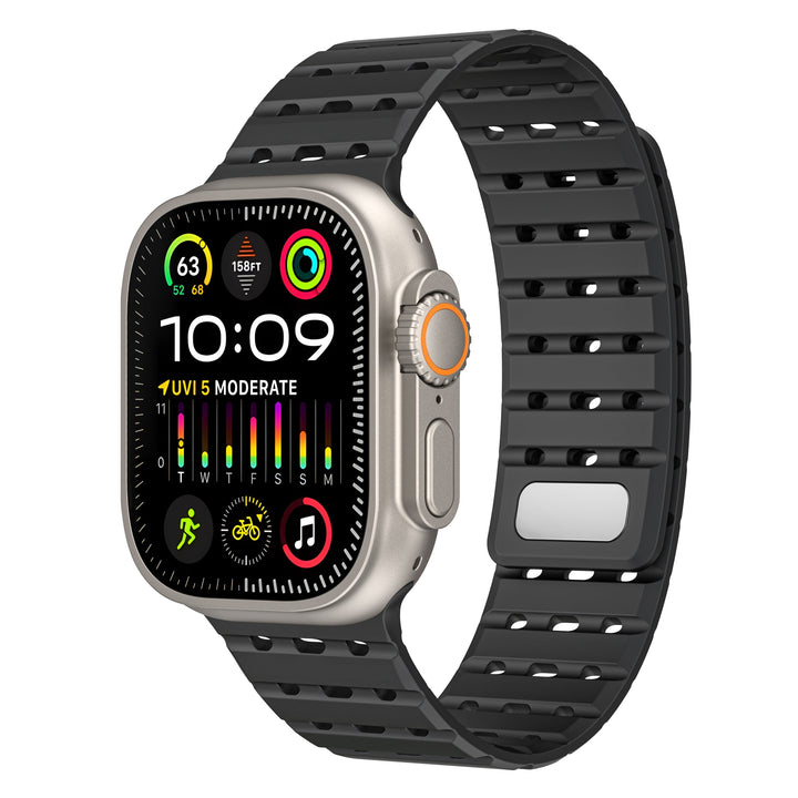 CALORA_ Siliconen Band Pro voor Apple Watch met Dubbel Sluitsysteem