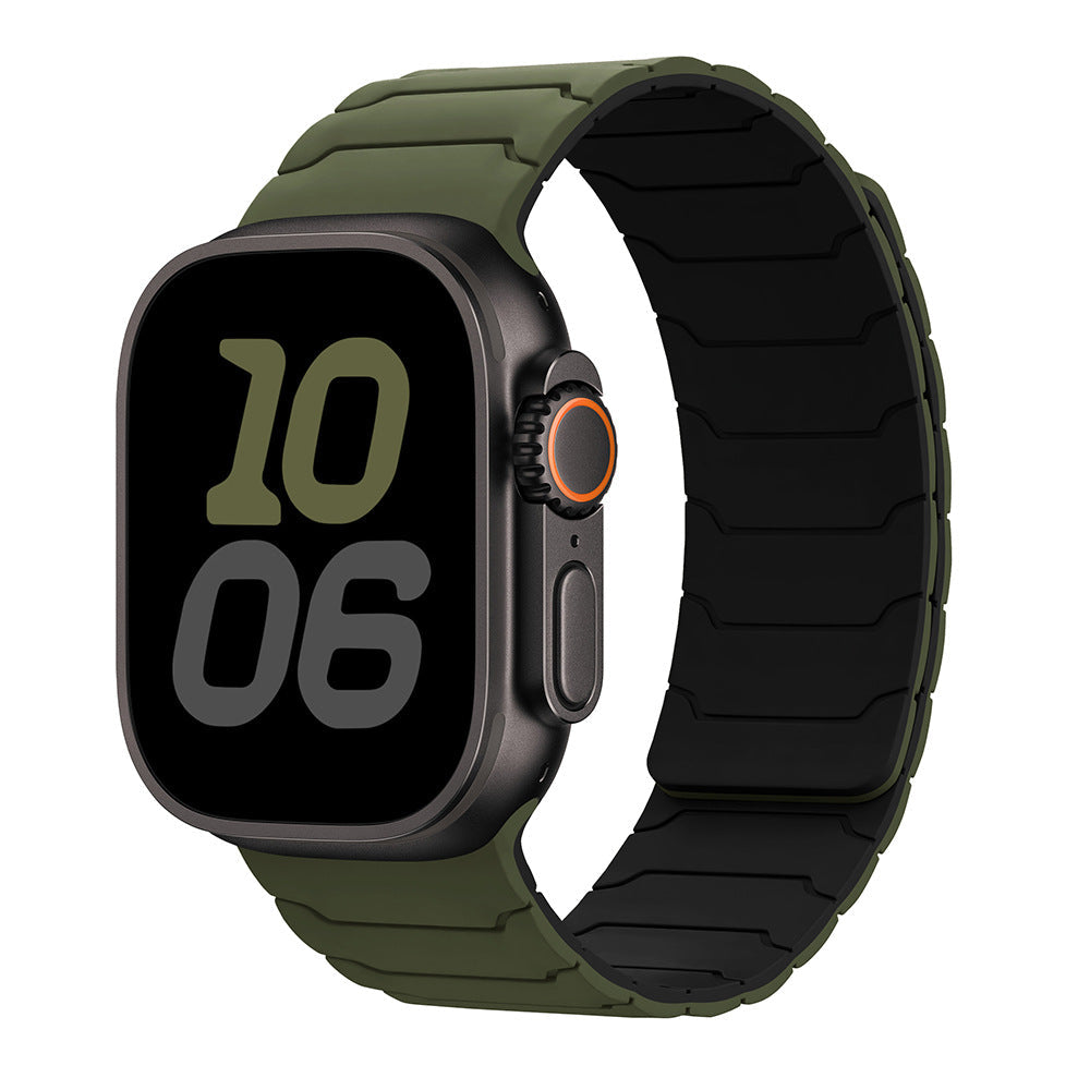 CALORA_ Siliconen Magnetische Horlogeband voor Apple Watch van Armor Warrior