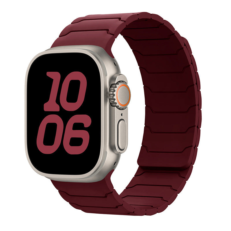 CALORA_ Siliconen Magnetische Horlogeband voor Apple Watch van Armor Warrior