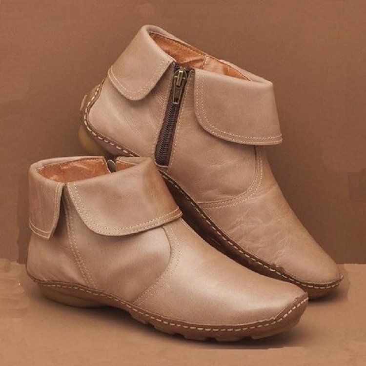 Silvina | Retro Anti-Slip Enkellaarzen-Laarzen-Calora-Zwart-35-Calora