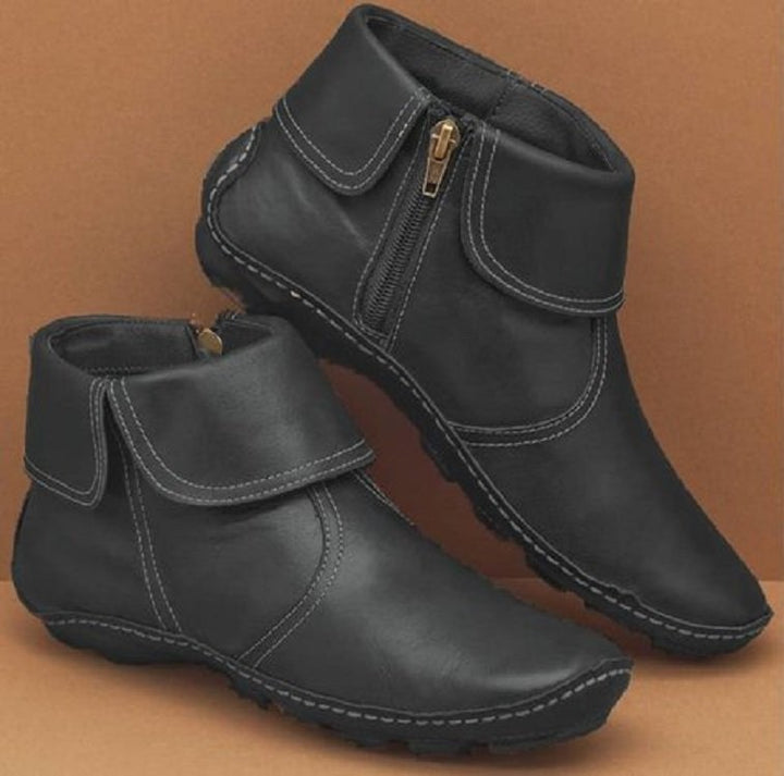 Silvina | Retro Anti-Slip Enkellaarzen-Laarzen-Calora-Zwart-35-Calora