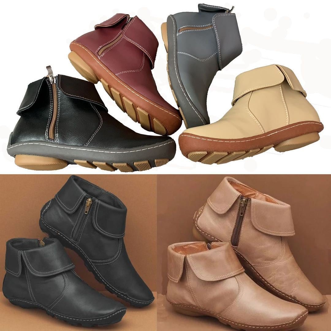 Silvina | Retro Anti-Slip Enkellaarzen-Laarzen-Calora-Zwart-35-Calora