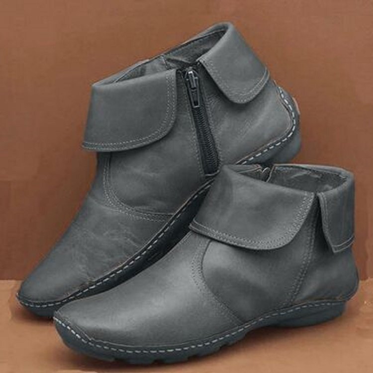 Silvina | Retro Anti-Slip Enkellaarzen-Laarzen-Calora-Zwart-37-Calora