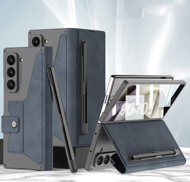 CALORA_ Slanke Leren Hoes met S Pen Houder voor Samsung Galaxy Z Fold 6