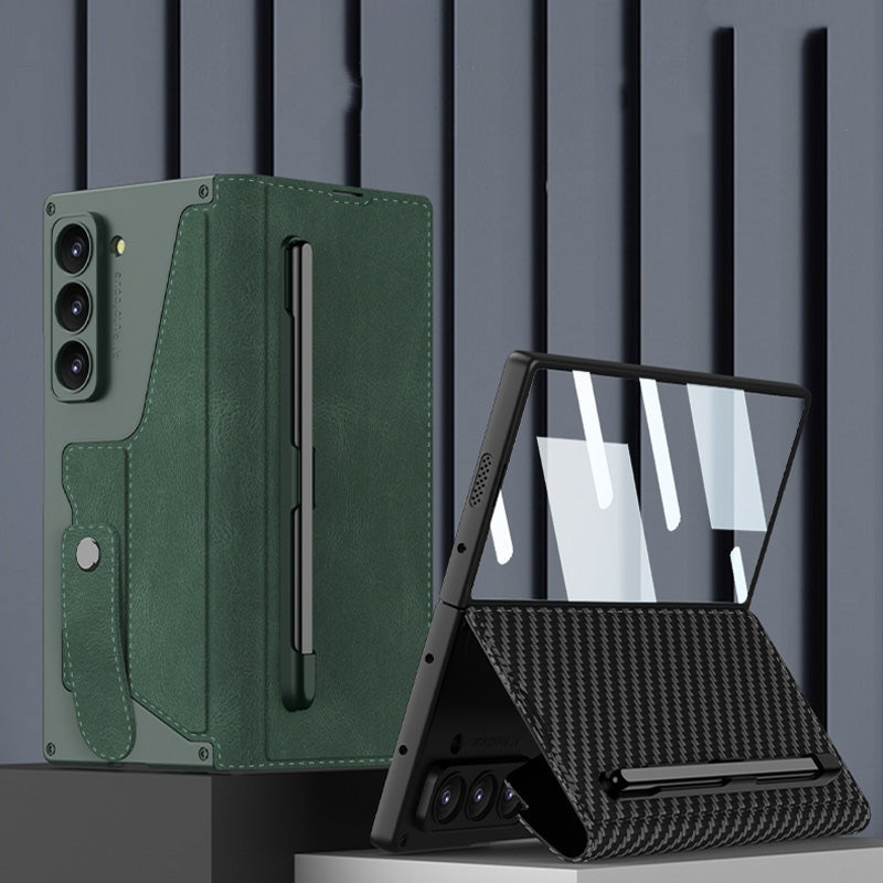 CALORA_ Slanke Leren Hoes met S Pen Houder voor Samsung Galaxy Z Fold 6