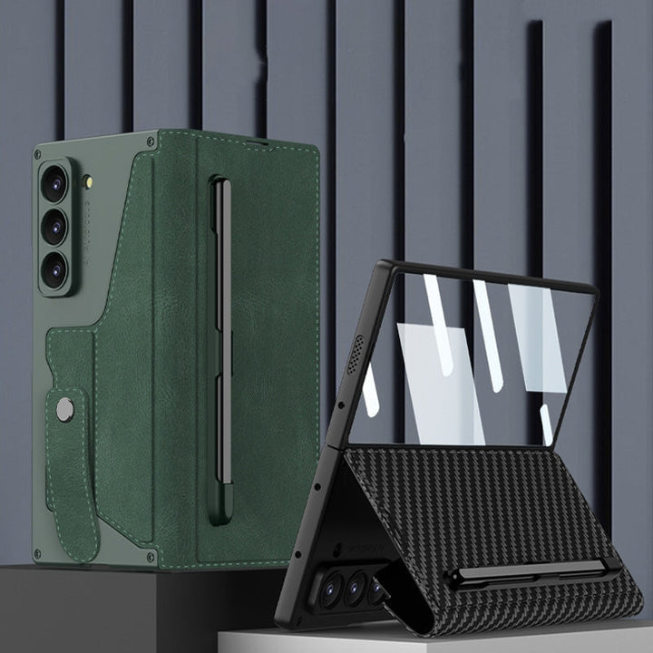 CALORA_ Slanke Leren Hoes met S Pen Houder voor Samsung Galaxy Z Fold 6