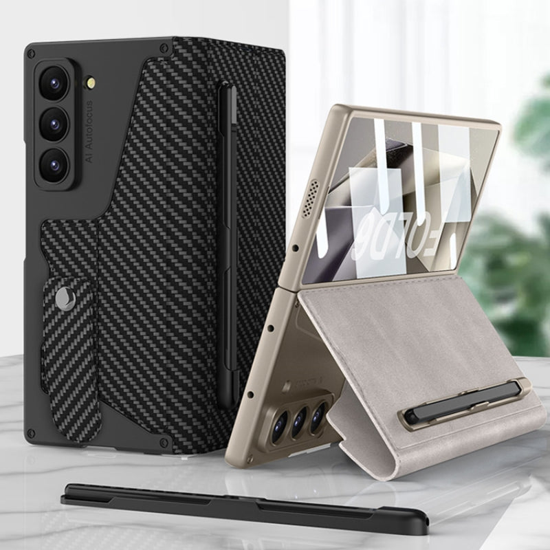 CALORA_ Slanke Leren Hoes met S Pen Houder voor Samsung Galaxy Z Fold 6
