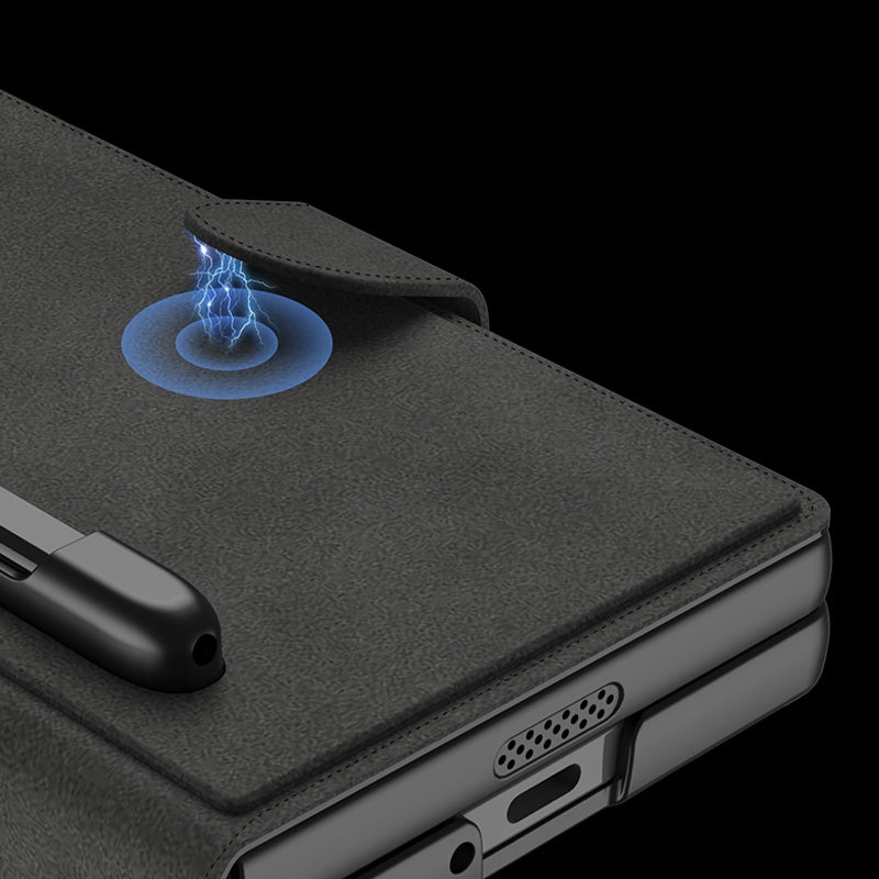 CALORA_ Slanke Leren Hoes met S Pen Houder voor Samsung Galaxy Z Fold 6