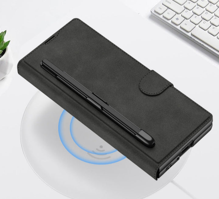 CALORA_ Slanke Leren Hoes met S Pen Houder voor Samsung Galaxy Z Fold 6
