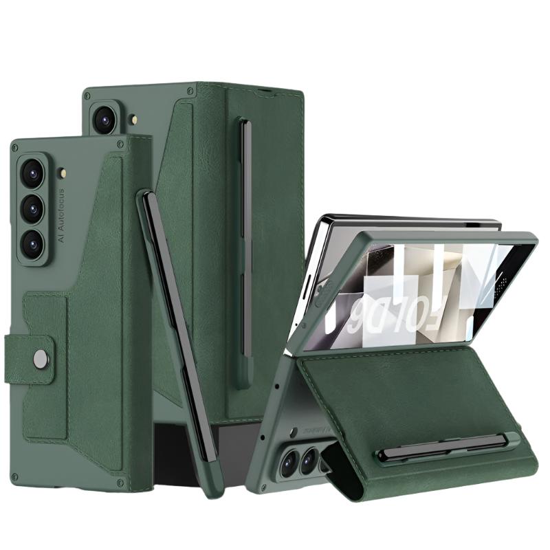 CALORA_ Slanke Leren Hoes met S Pen Houder voor Samsung Galaxy Z Fold 6