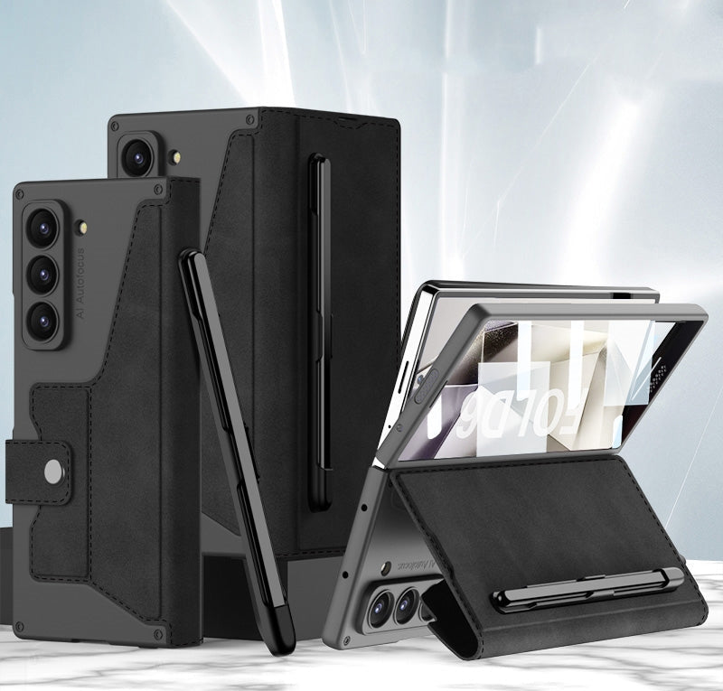 CALORA_ Slanke Leren Hoes met S Pen Houder voor Samsung Galaxy Z Fold 6