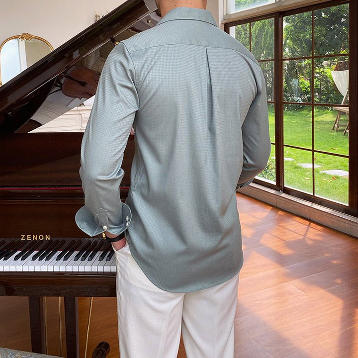 Slim Fit Easy-iron shirt - Kreukvrij Overhemd-Overhemden-Calora-Groen-XS-Calora