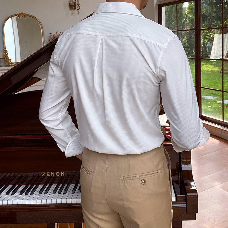 Slim Fit Easy-iron shirt - Kreukvrij Overhemd-Overhemden-Calora-Groen-XS-Calora