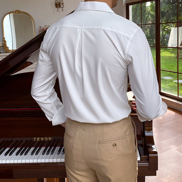 Slim Fit Easy-iron shirt - Kreukvrij Overhemd-Overhemden-Calora-Groen-XS-Calora