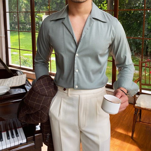 Slim Fit Easy-iron shirt - Kreukvrij Overhemd-Overhemden-Calora-Groen-XS-Calora