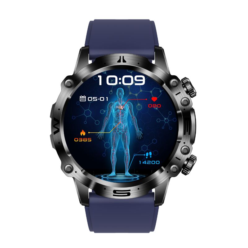 CALORA_ Smartpulse ECG Bloedsuiker Bloeddruk Sporthorloge voor Gezondheid