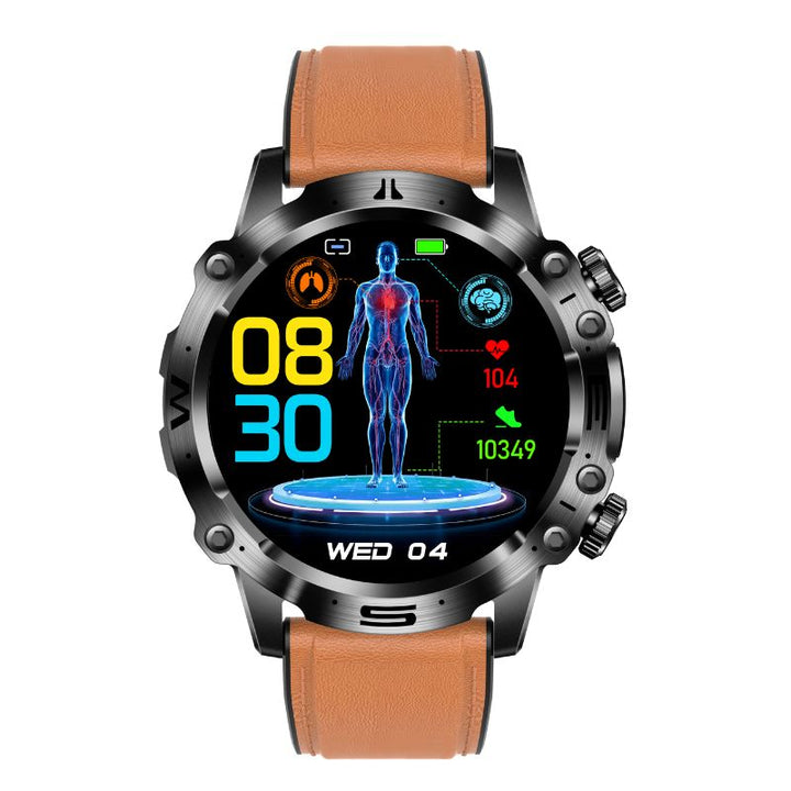 CALORA_ Smartpulse ECG Bloedsuiker Bloeddruk Sporthorloge voor Gezondheid