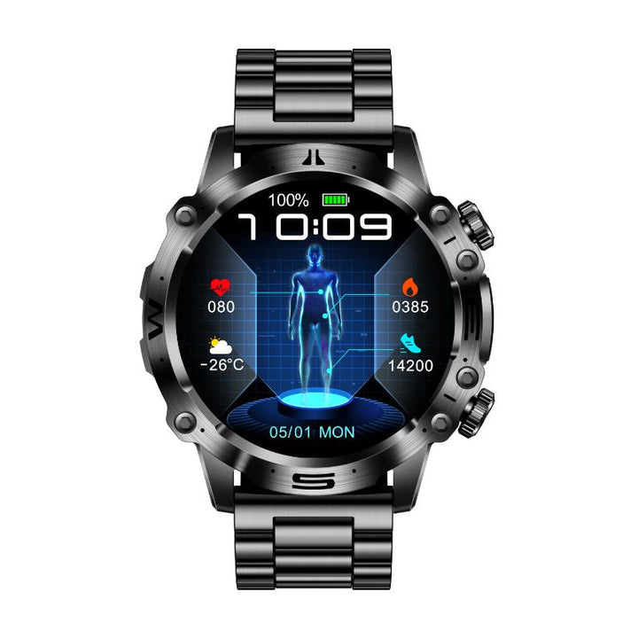 CALORA_ Smartpulse ECG Bloedsuiker Bloeddruk Sporthorloge voor Gezondheid