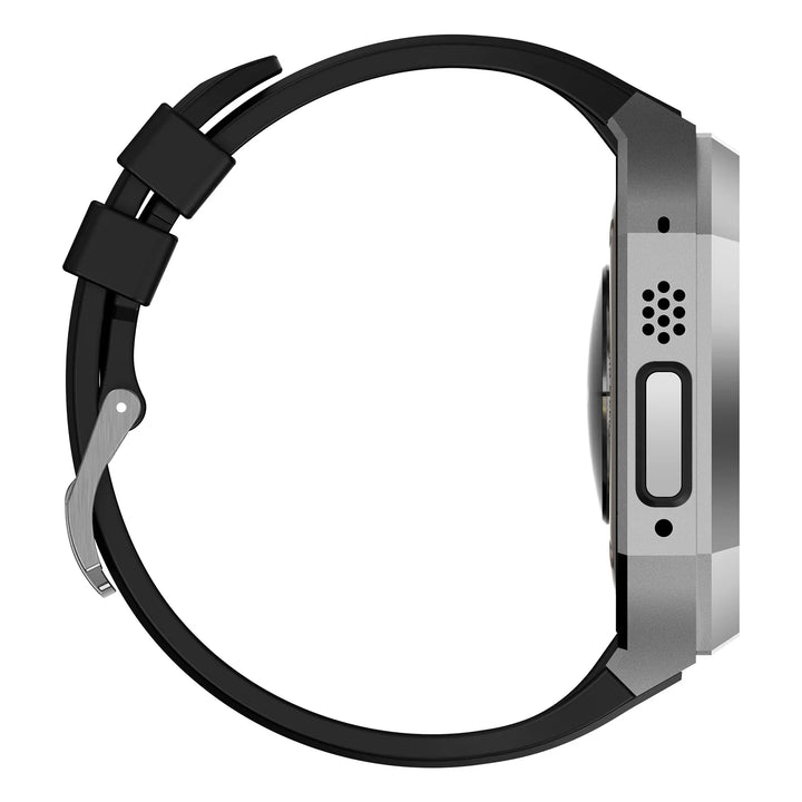 CALORA_ Smartpulse - Roestvrijstalen Behuizing met Fluorrubberen Band voor Apple Watch