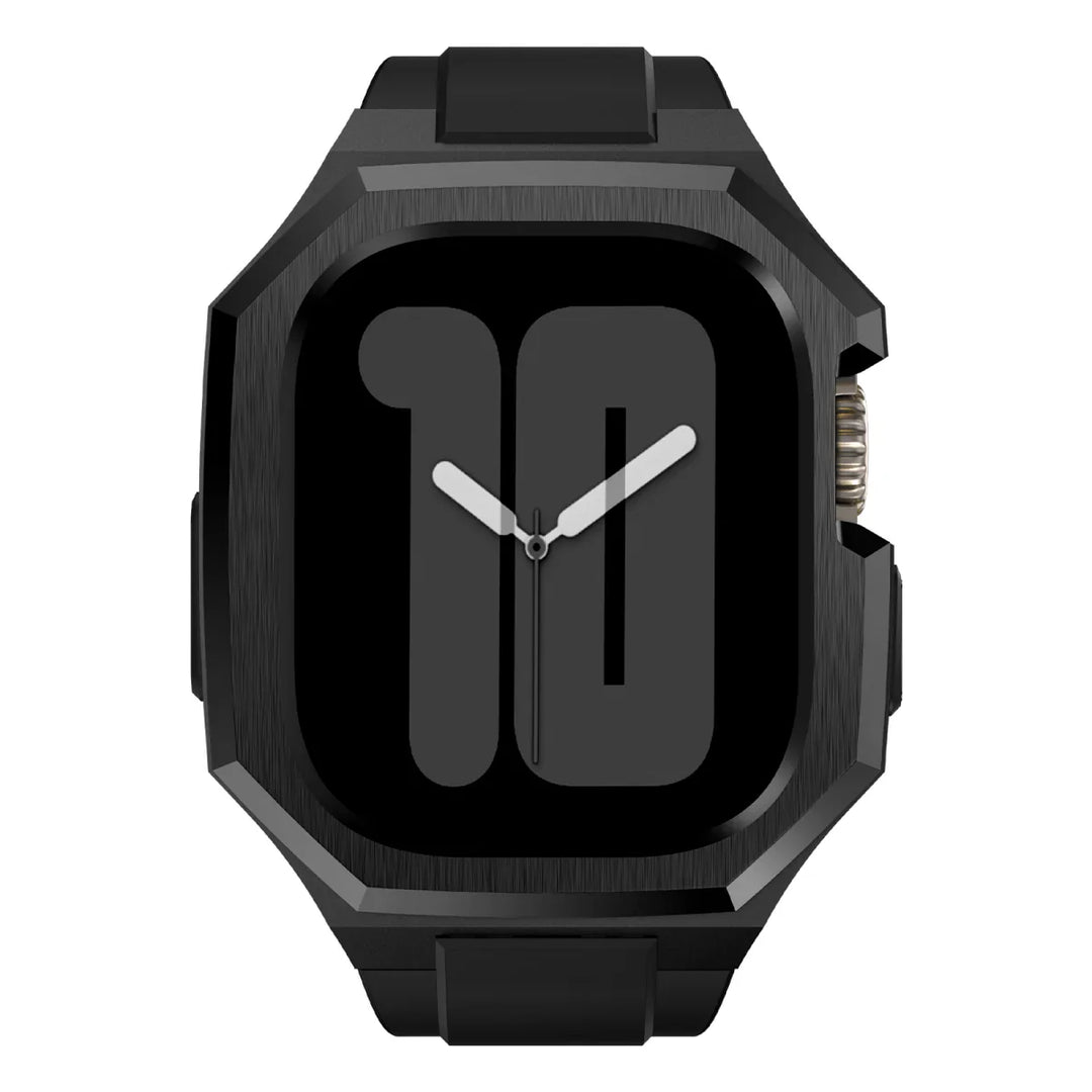 CALORA_ Smartpulse - Roestvrijstalen Behuizing met Fluorrubberen Band voor Apple Watch