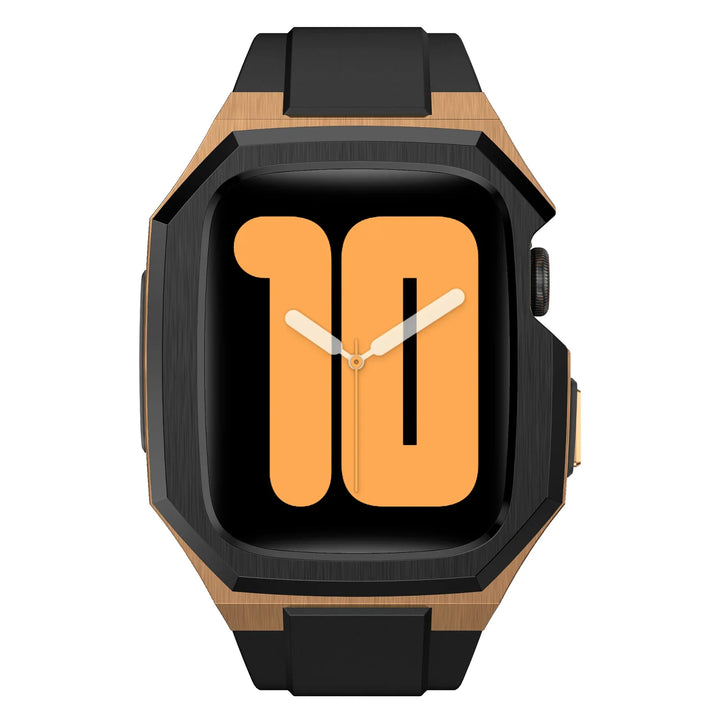 CALORA_ Smartpulse - Roestvrijstalen Behuizing met Fluorrubberen Band voor Apple Watch