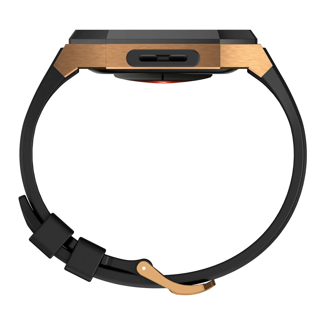 CALORA_ Smartpulse - Roestvrijstalen Behuizing met Fluorrubberen Band voor Apple Watch