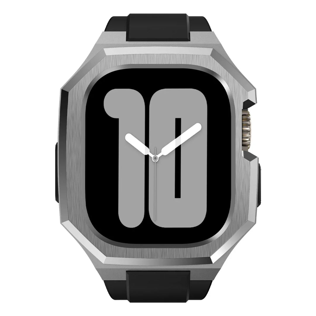 CALORA_ Smartpulse - Roestvrijstalen Behuizing met Fluorrubberen Band voor Apple Watch