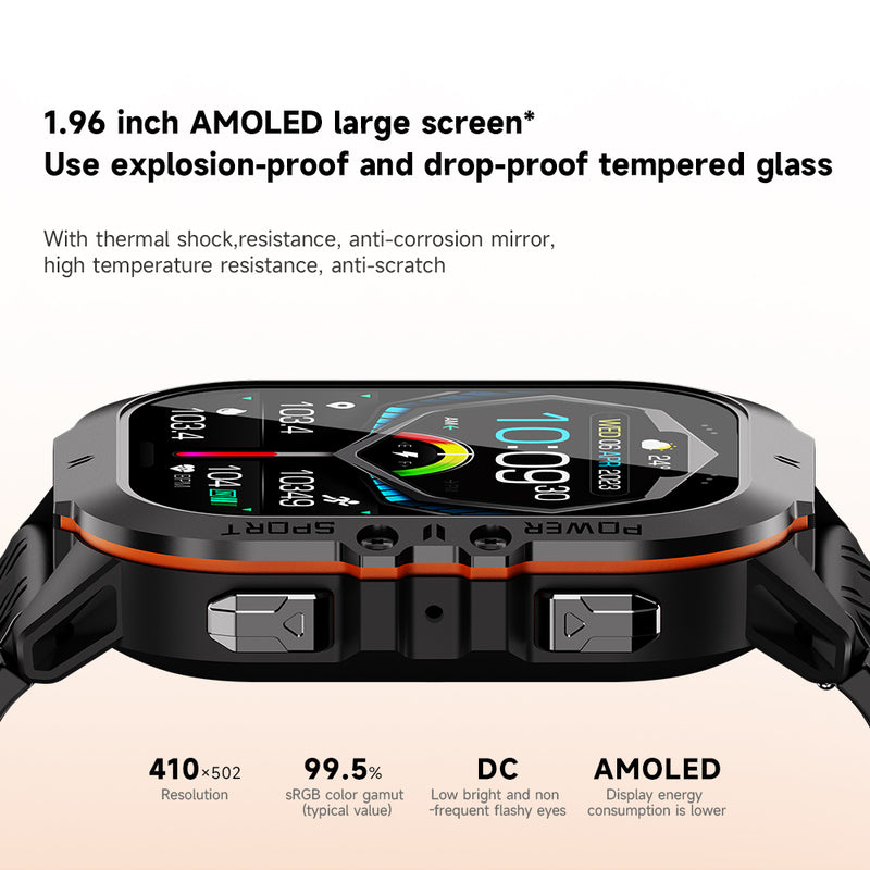 CALORA_ Smartpulse Zwemsmartwatch: Waterdicht Sporthorloge Voor Zwemmers