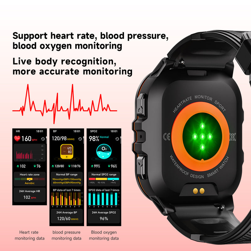 CALORA_ Smartpulse Zwemsmartwatch: Waterdicht Sporthorloge Voor Zwemmers