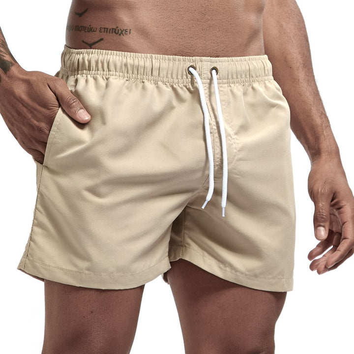 Sneldrogende Heren Zwembroek met Comfortabele Pasvorm-Zwemkleding-Calora-Beige-M-Calora
