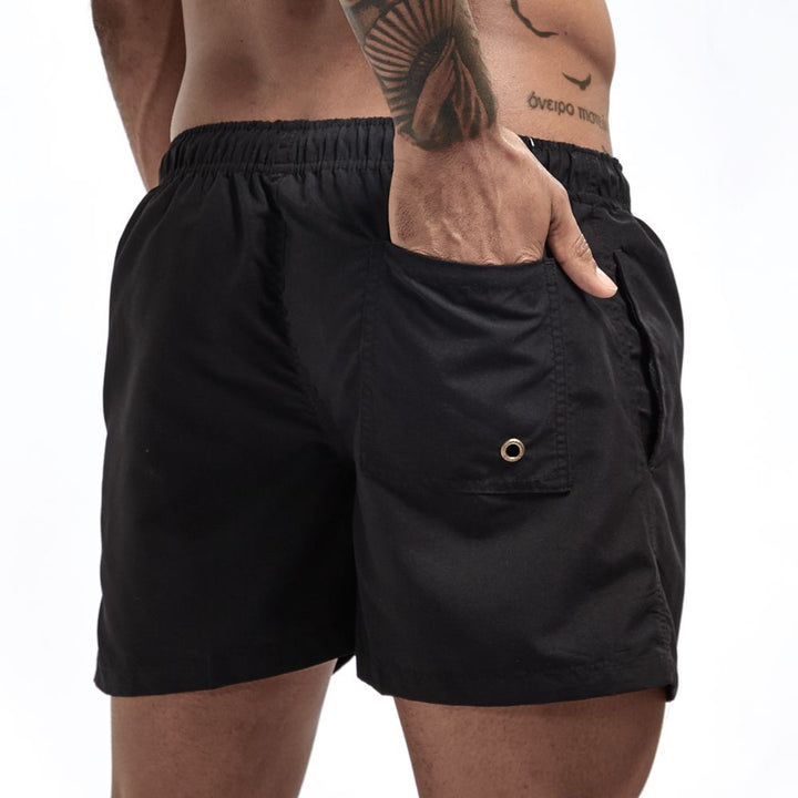 Sneldrogende Heren Zwembroek met Comfortabele Pasvorm-Zwemkleding-Calora-Zwart-M-Calora