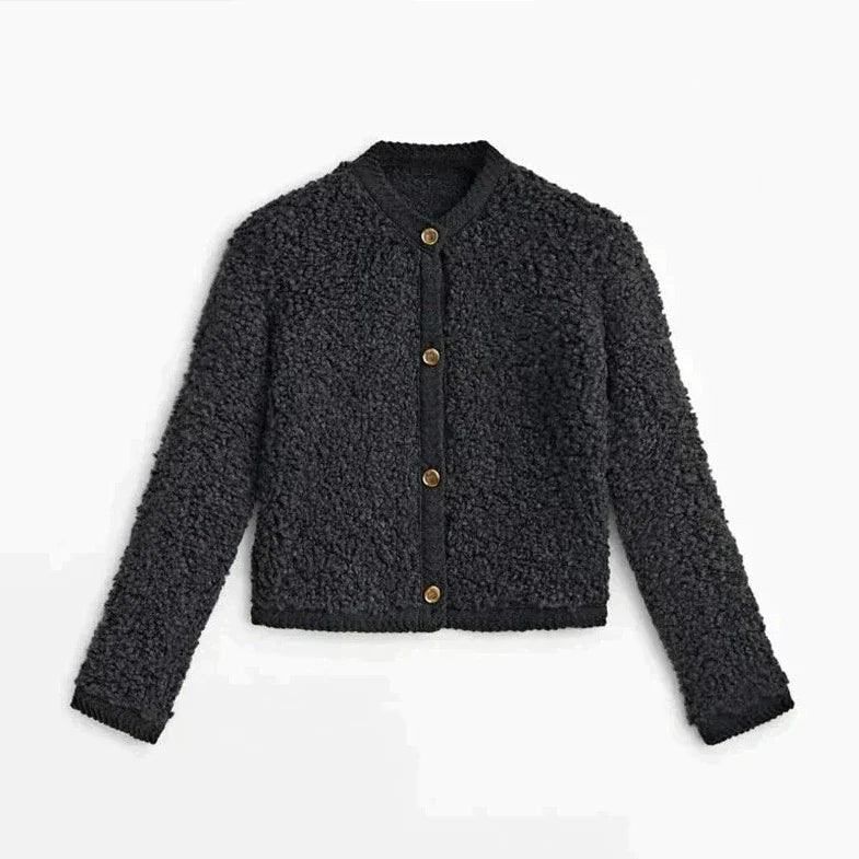 Sofia | Zacht Teddy Cardigan Vest-Blazers & Vesten-Calora-Donker blauw-S-Calora