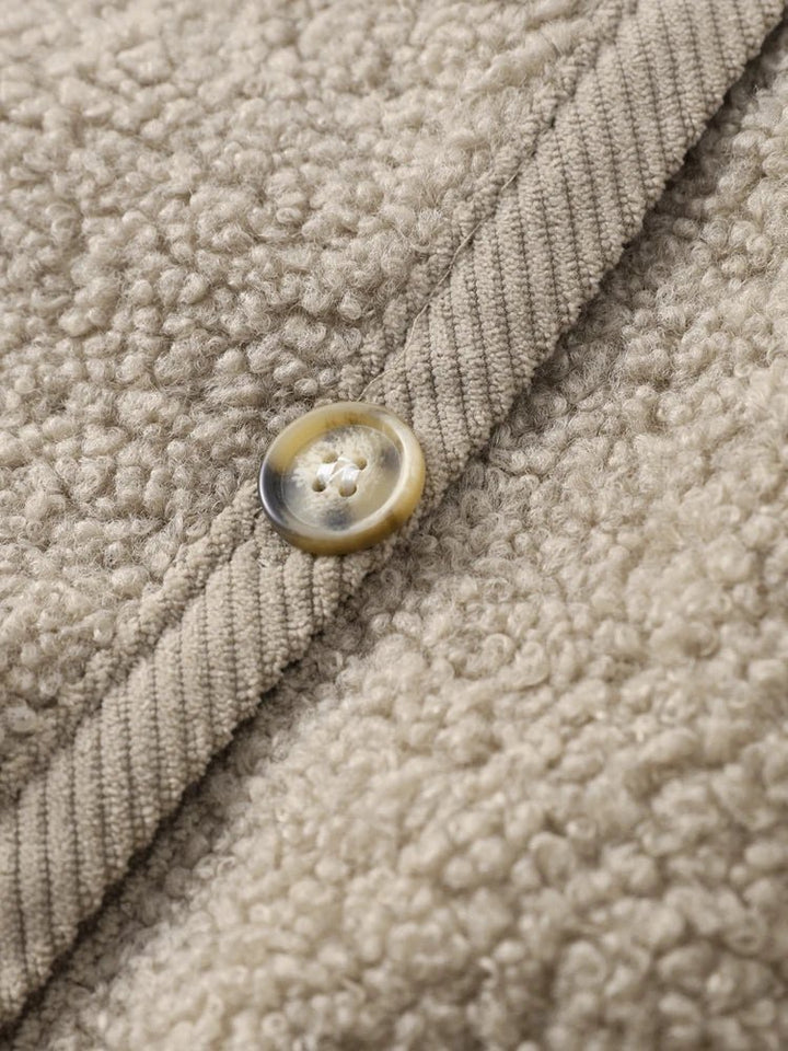Sofia | Zacht Teddy Cardigan Vest-Blazers & Vesten-Calora-Khaki-S-Calora