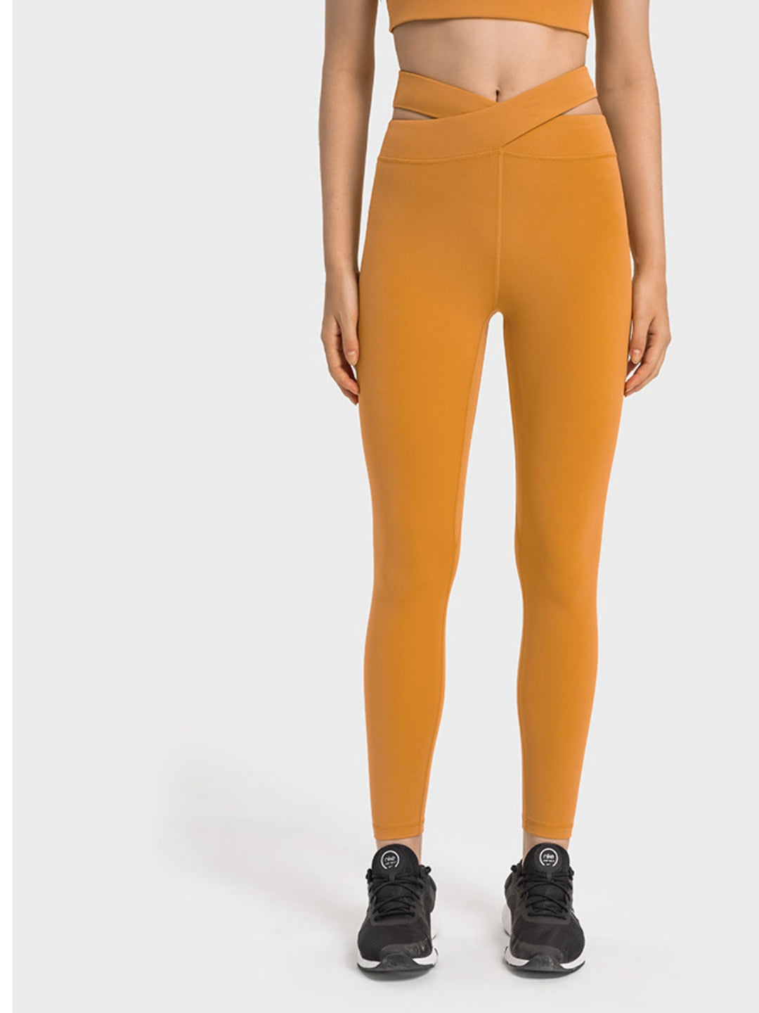 Soline | Dames crisscross cutout Sportlegging-Sportkleding & Accessoires-Calora-Oranje-S - 4-Calora